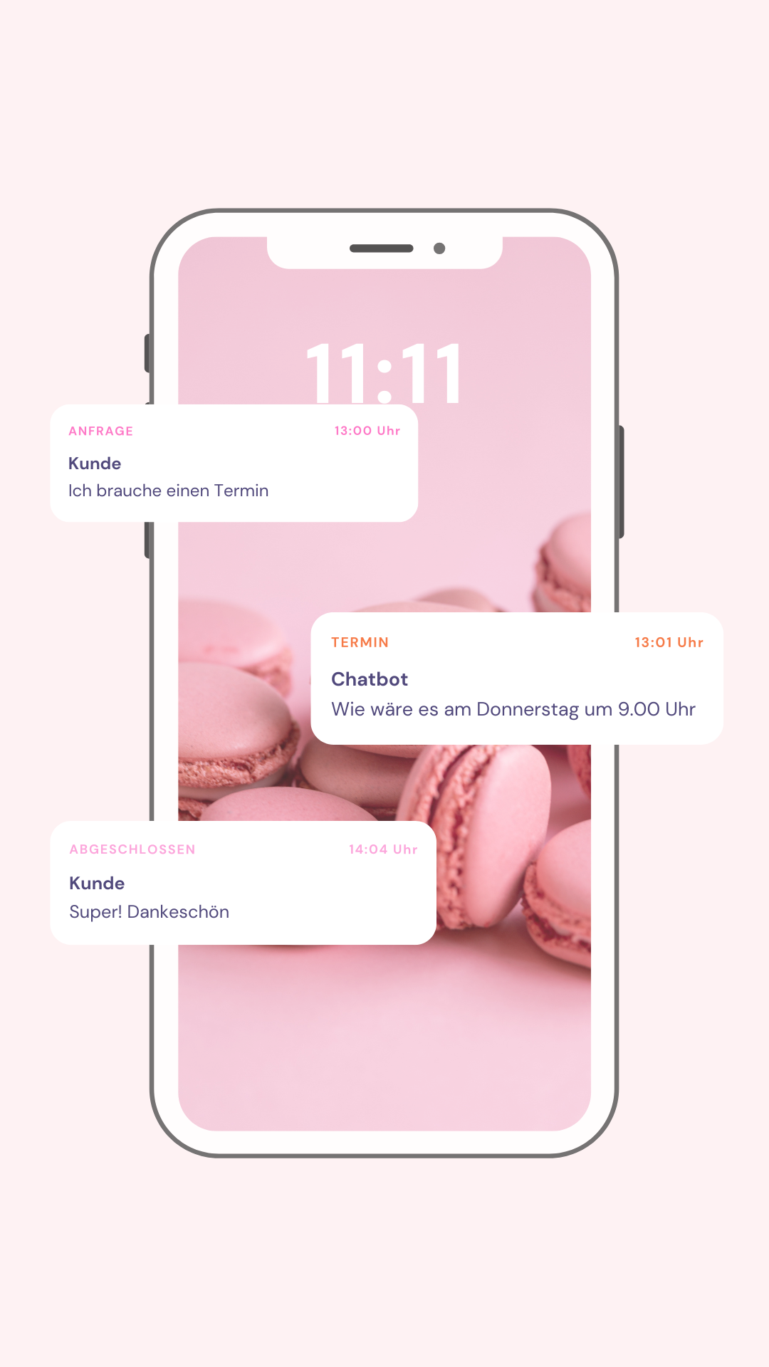 Rosa Pink Weiß iPhone Mockup Notification Business Coach Instagram Story